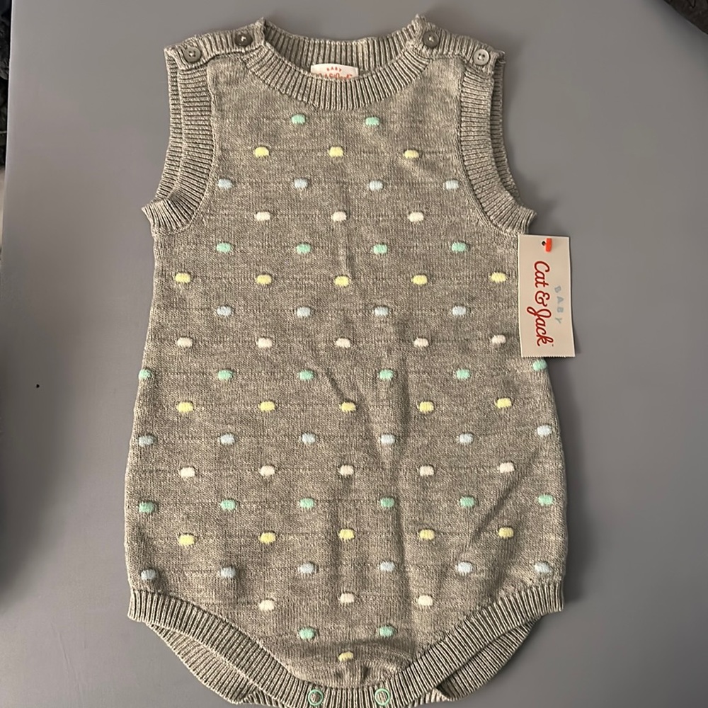 CAT AND JACK KNIT ROMPER
